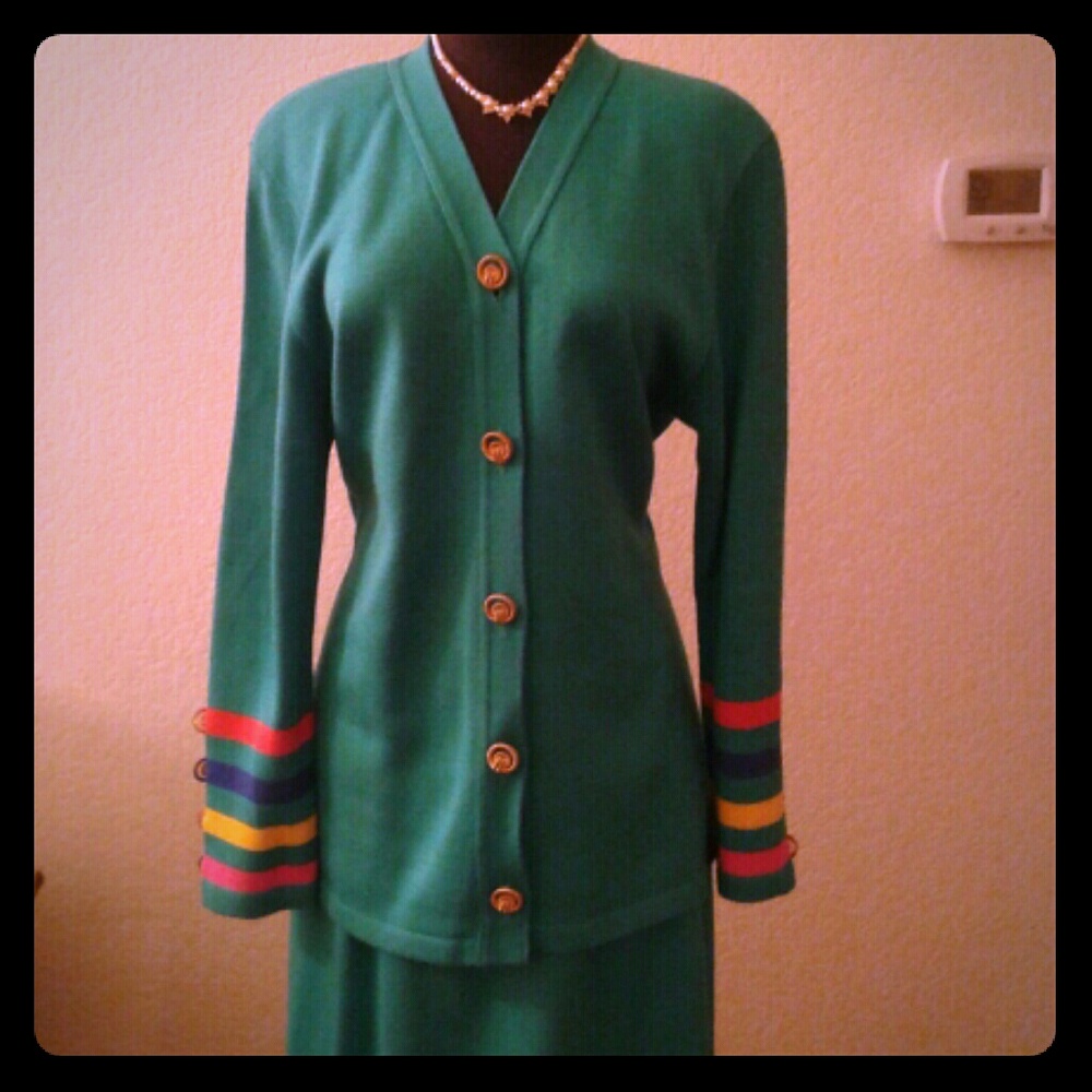 Two piece sweater & skirt.